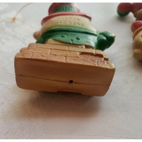 Vintage Christmas Tree Ornaments Blow Mold Humpty Dumpty Clown Made in Hong Kong - Picture 8 of 11